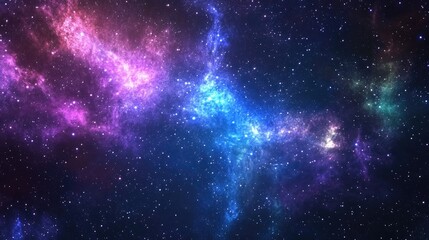 Poster - High definition star field background featuring a 3D cartoon rendering Colorful starry night sky and starry outer space texture