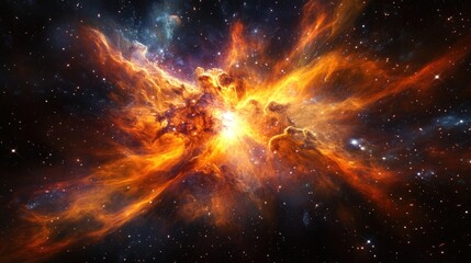 Aufkleber - Colorful space nebula in a 3D cartoon rendering
