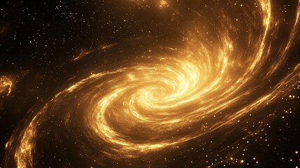 Poster - Swirling nebula and stars in space depicted in a 3D cartoon rendering Abstract fractal art background