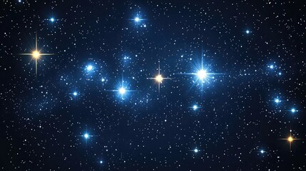 Poster - Night sky with numerous shining stars in a 3D cartoon rendering creating a natural abstract astro background