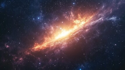Poster - 3D cartoon depiction of stars and a galaxy in open space