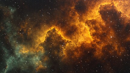 Poster - Nebula and galaxies in space depicted in 3D cartoon rendering