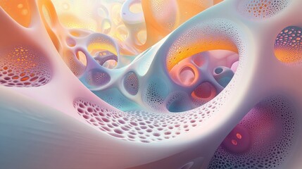 Aufkleber - 3D cartoon representation of abstract fractal forms illustrating themes of nuclear physics and graphic design within the Elementary Particles series