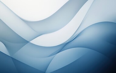 Poster - Subtle Abstract Design with Overlapping Waves in Soft Blue Tones for Background or Wallpaper Use in Creative Projects
