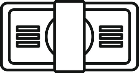Poster - simple line drawing of a stack of cash secured with a rubber band, representing savings, finance, an