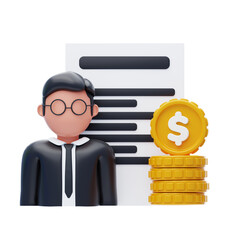 Aufkleber - 3D Financial Independence with Advisor and Document
