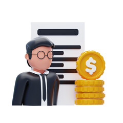 Aufkleber - 3D Financial Independence with Advisor and Document