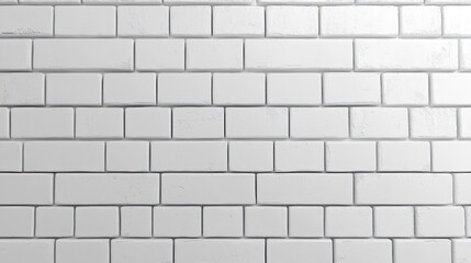 Poster - 3D rendering of a white brick wall