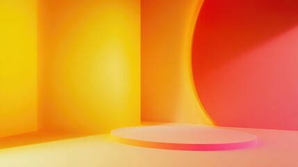 Poster - 3D Rendering of a Warm Toned Gradient Background with Saturated Yellow to Red Transitions for Product Comparison Graphics