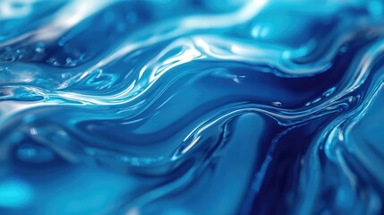 Aufkleber - 3d rendering of a vibrant indigo liquid on a smooth surface featuring a pastel colorful vivid wavy d
