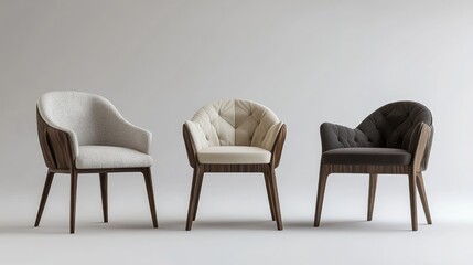 Poster - 3D rendering of chair sketches Illustration