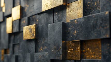 Fototapete - Close up of an abstract wall with 3D rendering
