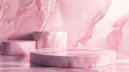 Poster - 3D rendering of light pink marble texture