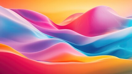 Poster - Vivid background featuring a 3D rendering of a vibrant landscape