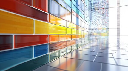 Poster - 3d rendering of a modern glass mosaic with colorful tiles