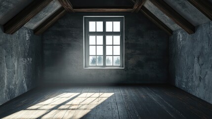 Poster - Empty interior space featuring a window 3D rendering
