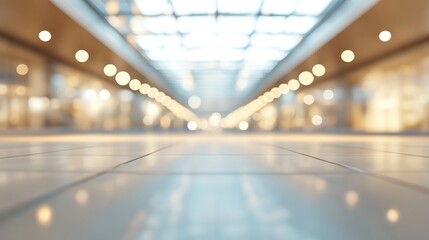 Poster - 3D rendering of an abstract bokeh and blurred luxurious shopping mall interior ideal for background use