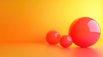 Poster - 3D Rendering of a Warm Toned Gradient Background with Saturated Yellow to Red Transitions for Product Comparison Graphics