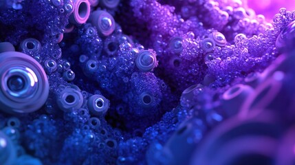 Poster - 3D rendering of an abstract background in violet and blue hues