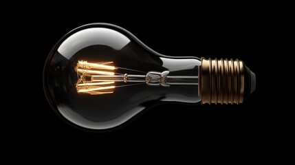 Poster - vintage light bulb with 3d rendering