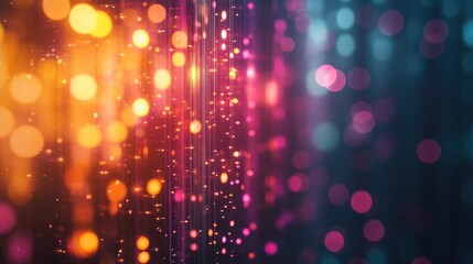 Poster - 3D rendering of an abstract blurred background featuring vibrant lights