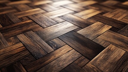 Poster - 3D rendering of wood parquet board as a natural material for design and presentation backgrounds