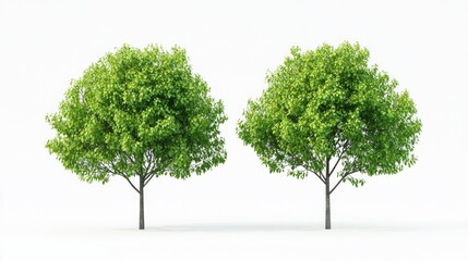 Poster - 3D rendering of trees set against a white background