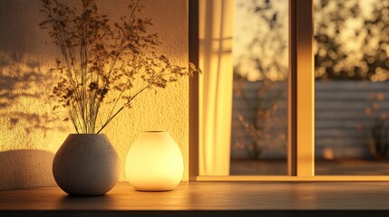 Poster - 3D rendering of a lamp in an indoor setting
