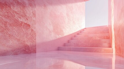 Poster - 3D rendering of light pink marble texture
