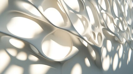 Poster - 3D rendering of abstract background showcasing artistic style with shadow and lighting on a white wall