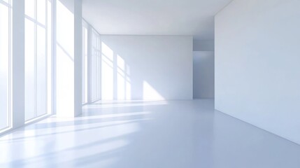 Poster - 3D rendering of an empty apartment interior featuring white walls and no decorations