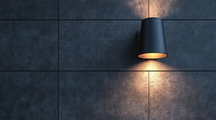 Poster - 3D rendering of a wall lamp mounted on an exterior surface