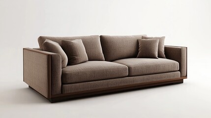 Poster - 3D rendering of a modern sofa in a stylish living room interior design