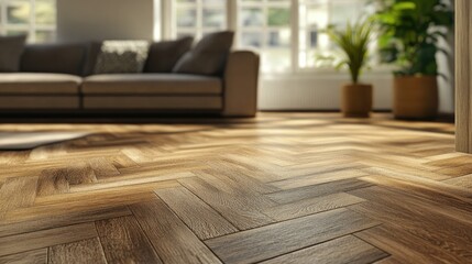 Poster - 3D rendering of carpet tiles and laminate parquet flooring