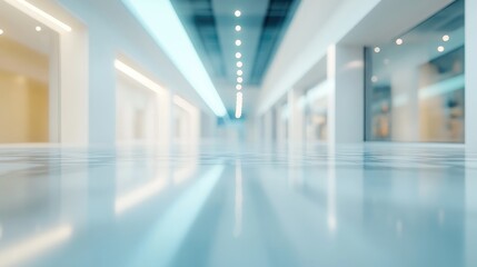 Poster - 3D rendering of an abstract blurred and defocused interior of a department store shopping mall for use as a background