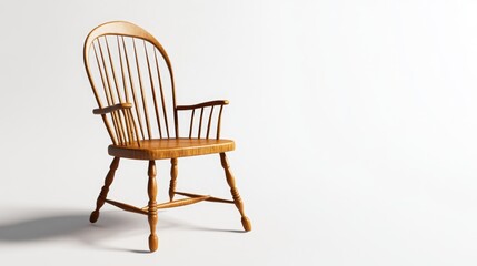 Poster - 3D rendering of an isolated vintage wooden chair on a white background