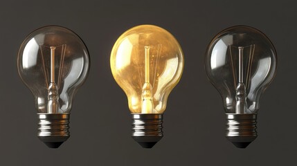 Poster - Vintage light bulb with 3D rendering