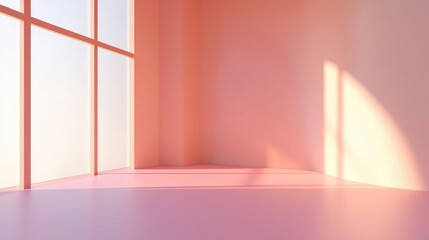 Poster - Empty room with wall backdrop 3D rendering and illustration
