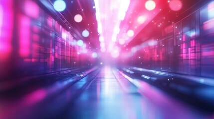 Poster - 3D rendering of an abstract blurred market background with light bokeh effects