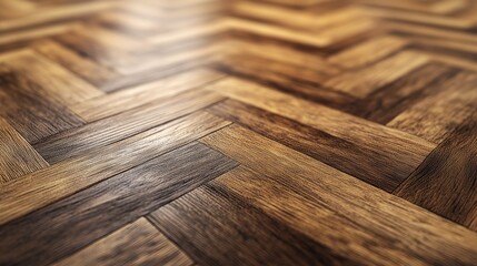 Poster - 3D rendering of wood parquet board as a natural material for design and presentation backgrounds