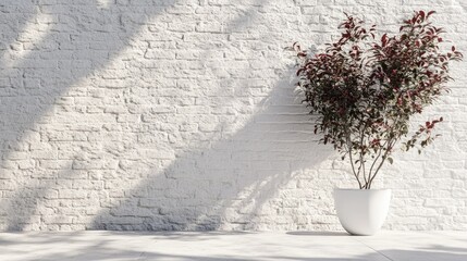 Poster - 3D rendering of a white brick wall