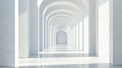 Poster - 3d rendering of a futuristic architectural corridor background