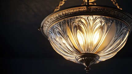 Aufkleber - 3d rendering of an ancient vintage glass ceiling lamp
