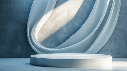 Poster - Abstract background featuring a podium and wall scene 3D illustration with 3D rendering