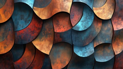 Poster - Vibrant 3D rendering of decorative wall tile patterns