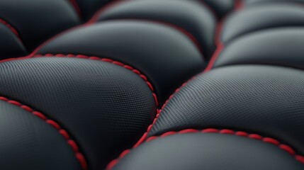 Poster - Close up of seams on a sofa with 3D rendering technology concept