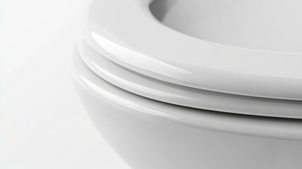 Fototapete - 3D rendering of a toilet lid in close up on a white background
