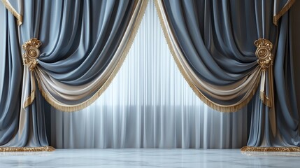 Poster - 3D rendering of a curtain design