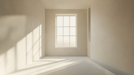 Poster - Empty interior space featuring a window 3D rendering