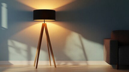 Poster - 3D rendering of a decorative floor lamp and standing lighting fixture
